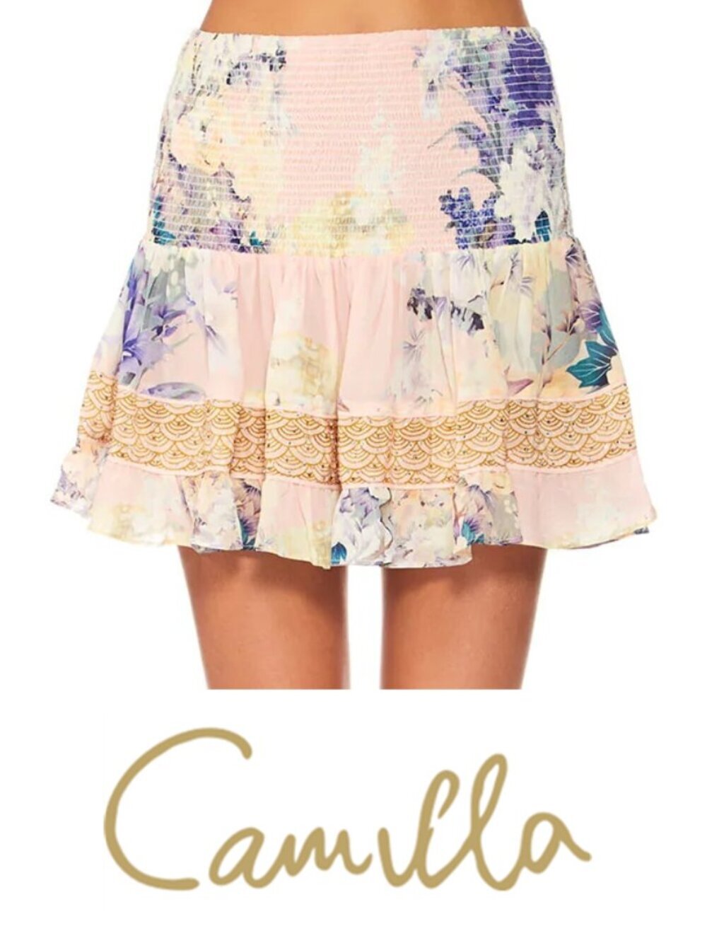 Camilla Harajuku Heiress Short‎ Shirred Skirt Size Medium